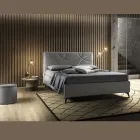 سرير مزدوج مُنجّد مع صندوق تخزين، صنع في إيطاليا - زهرة عباد الشمس Viadurini