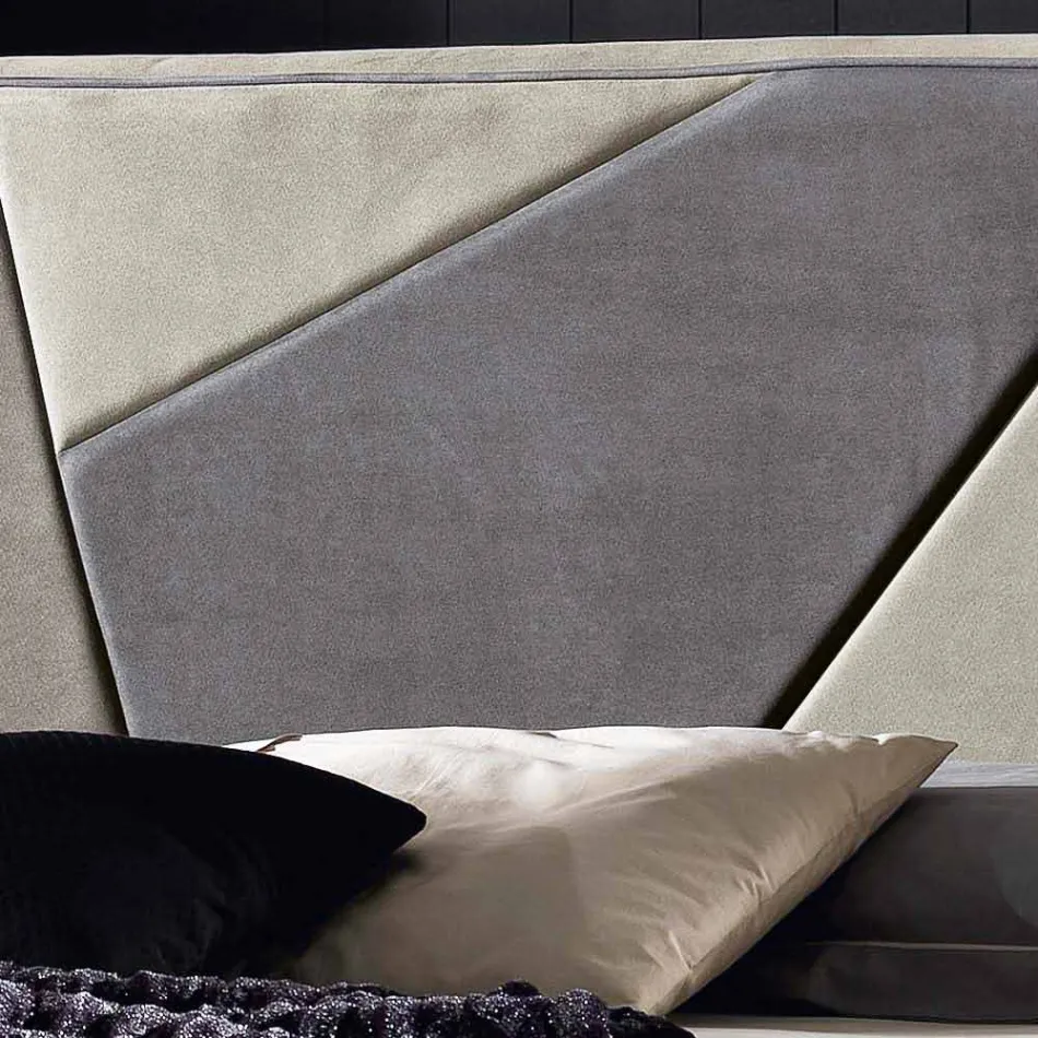 سرير مزدوج مبطن مع حاوية رفع 160 × 190 / 200 سم ميا Viadurini