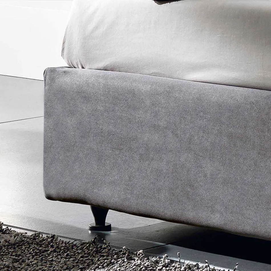 سرير مزدوج مبطن مع حاوية رفع 160 × 190 / 200 سم ميا Viadurini