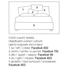 سرير مزدوج مُنجّد مع وحدة تخزين من القماش - بيل Viadurini