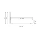 سرير مزدوج مُنجّد مع وحدة تخزين من القماش - بيل Viadurini