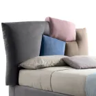 سرير مزدوج مُنجّد مع وحدة تخزين من القماش - بيل Viadurini