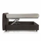 سرير مزدوج مبطن مع حاوية حديثة 160 × 190 / 200 ريبي Viadurini