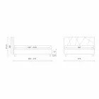 سرير مزدوج مُنجّد مع حاوية قماشية، صنع في إيطاليا - بيبل Viadurini