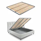 سرير مزدوج مُنجّد مع حاوية قماشية، صنع في إيطاليا - بيبل Viadurini