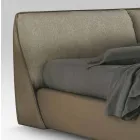 سرير مزدوج مبطن ومغطى بالقماش والجلد صنع في إيطاليا - لولا Viadurini