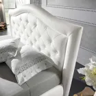 سرير مزدوج مبطن بالجلد الصناعي مع صندوق 160 × 190 / 200 سم Agly Viadurini