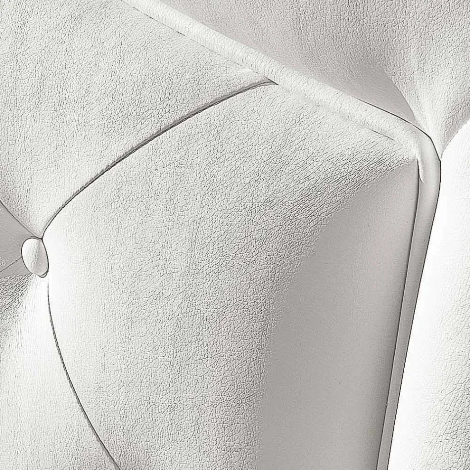 سرير مزدوج مبطن بالجلد الصناعي مع صندوق 160 × 190 / 200 سم Agly Viadurini