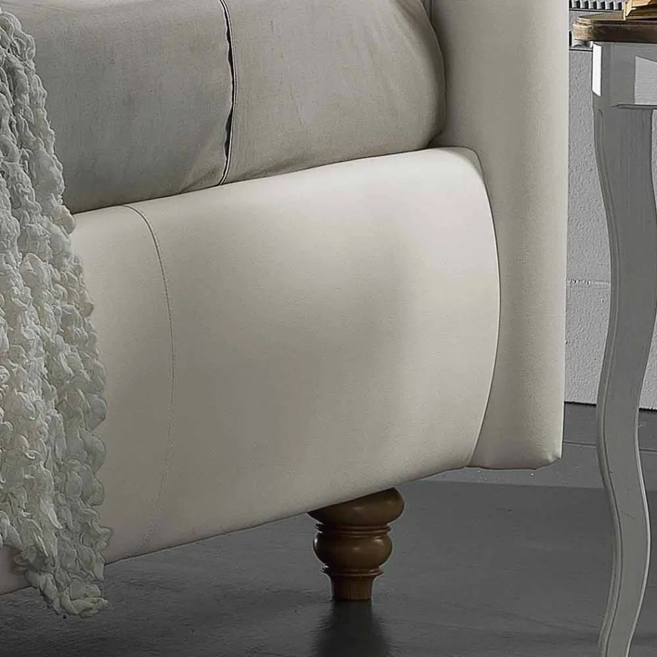 سرير مزدوج مبطن بالجلد الصناعي مع صندوق 160 × 190 / 200 سم Agly Viadurini