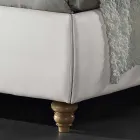 سرير مزدوج مبطن بالجلد الصناعي مع صندوق 160 × 190 / 200 سم Agly Viadurini