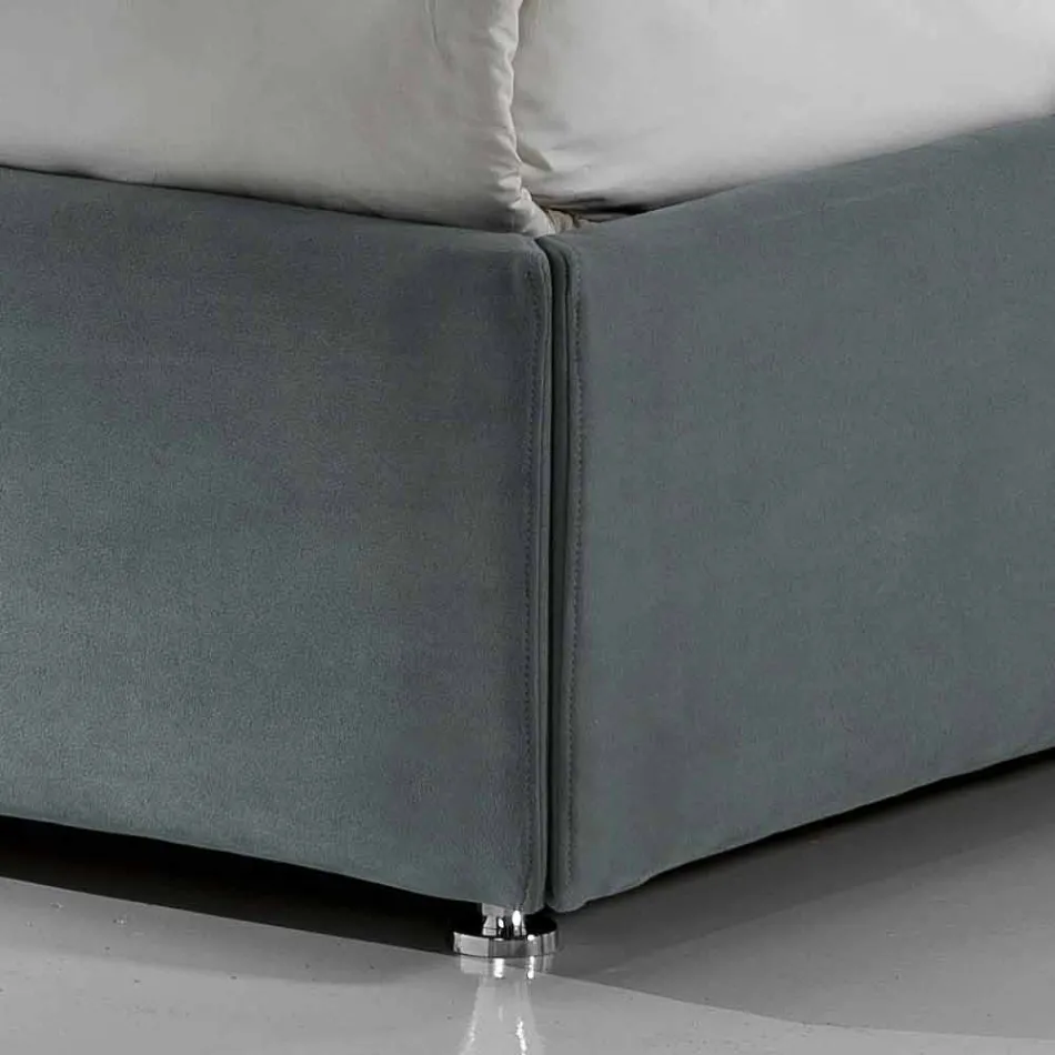 سرير مزدوج حديث مبطن مع صندوق شمسي 160 × 190 / 200 سم Viadurini