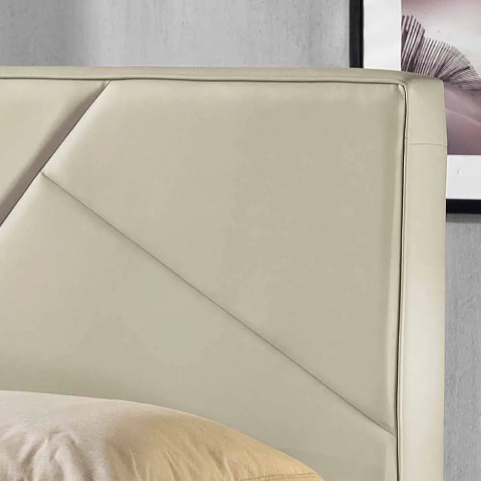 سرير مزدوج من الجلد الصناعي مع صندوق رفع 160 × 190 / 200 سم ميا Viadurini