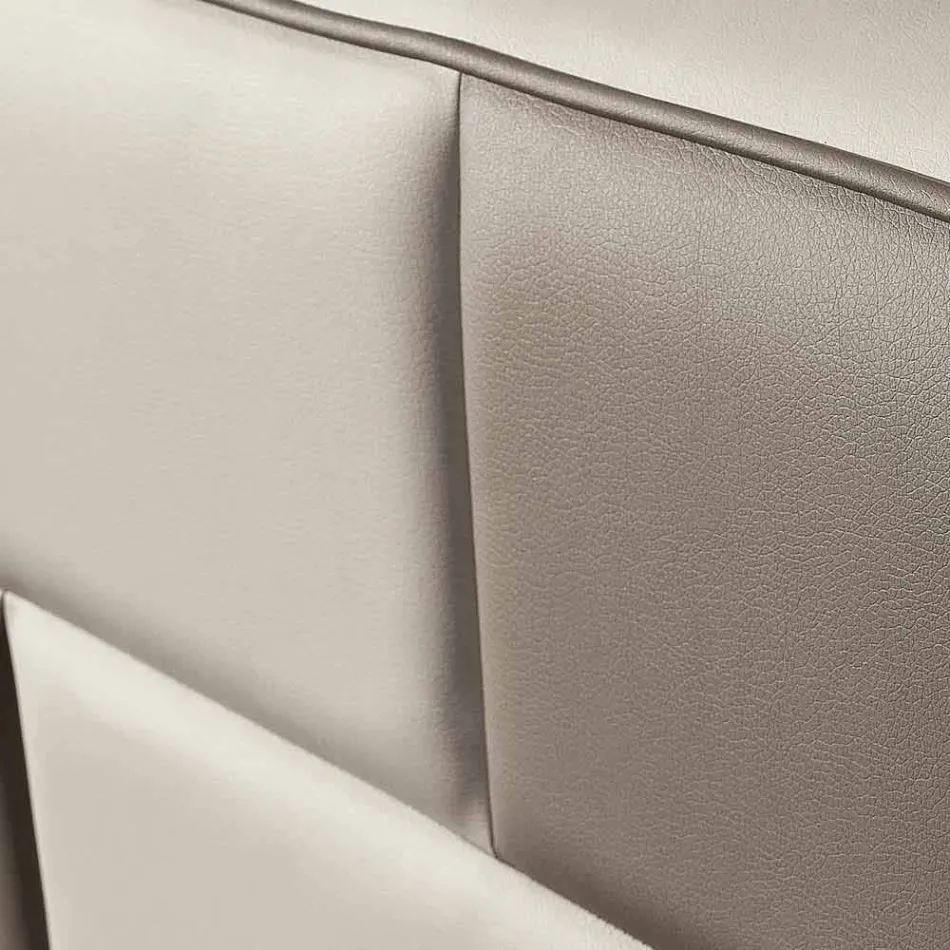 سرير مزدوج من الجلد الصناعي مع صندوق تخزين 160 × 190 / 200 سم جين Viadurini