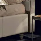 سرير مزدوج من الجلد الصناعي مع صندوق تخزين 160 × 190 / 200 سم جين Viadurini