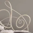 double bed in wrought iron with Athena treble clef decoration Viadurini