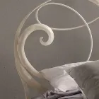 double bed in wrought iron with Athena treble clef decoration Viadurini
