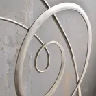 double bed in wrought iron with Athena treble clef decoration Viadurini