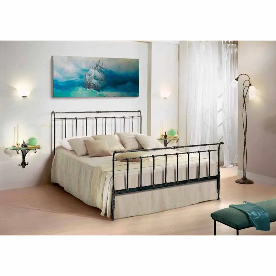 double bed in wrought iron full hand made Kate Viadurini