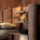 Grilli York solid wood upholstered double bed 100 % made Italy Viadurini