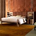 Grilli York solid wood upholstered double bed 100 % made Italy