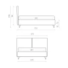 سرير مزدوج من القماش أو المخمل مع وحدة تخزين صنع في إيطاليا - إرنستو Viadurini