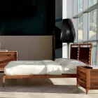 Made in Italy double bed with Didimo solid walnut base Viadurini