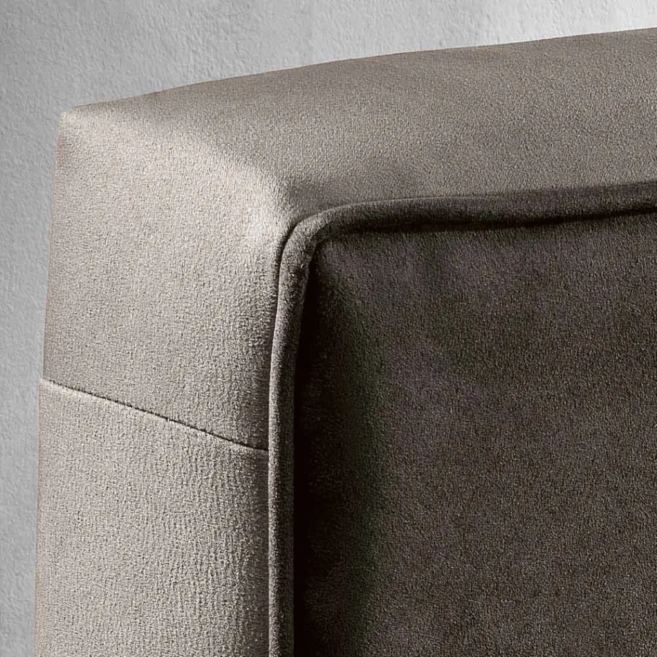 سرير مزدوج حديث مع صندوق تخزين 160 × 190 / 200 سم جين Viadurini