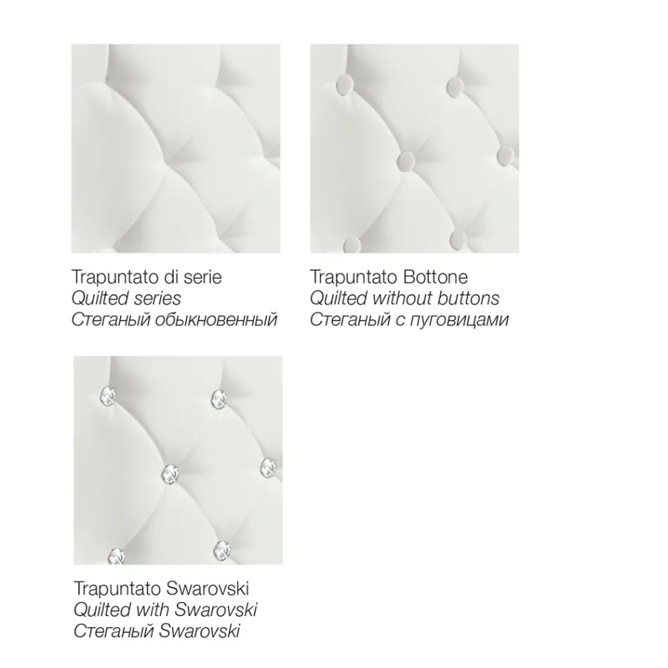 سرير مزدوج حديث مع صندوق ولوح رأس مبطن - لندن Viadurini