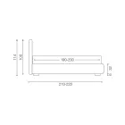 سرير مزدوج حديث مع صندوق جلدي مقاوم للحريق - أنيا Viadurini