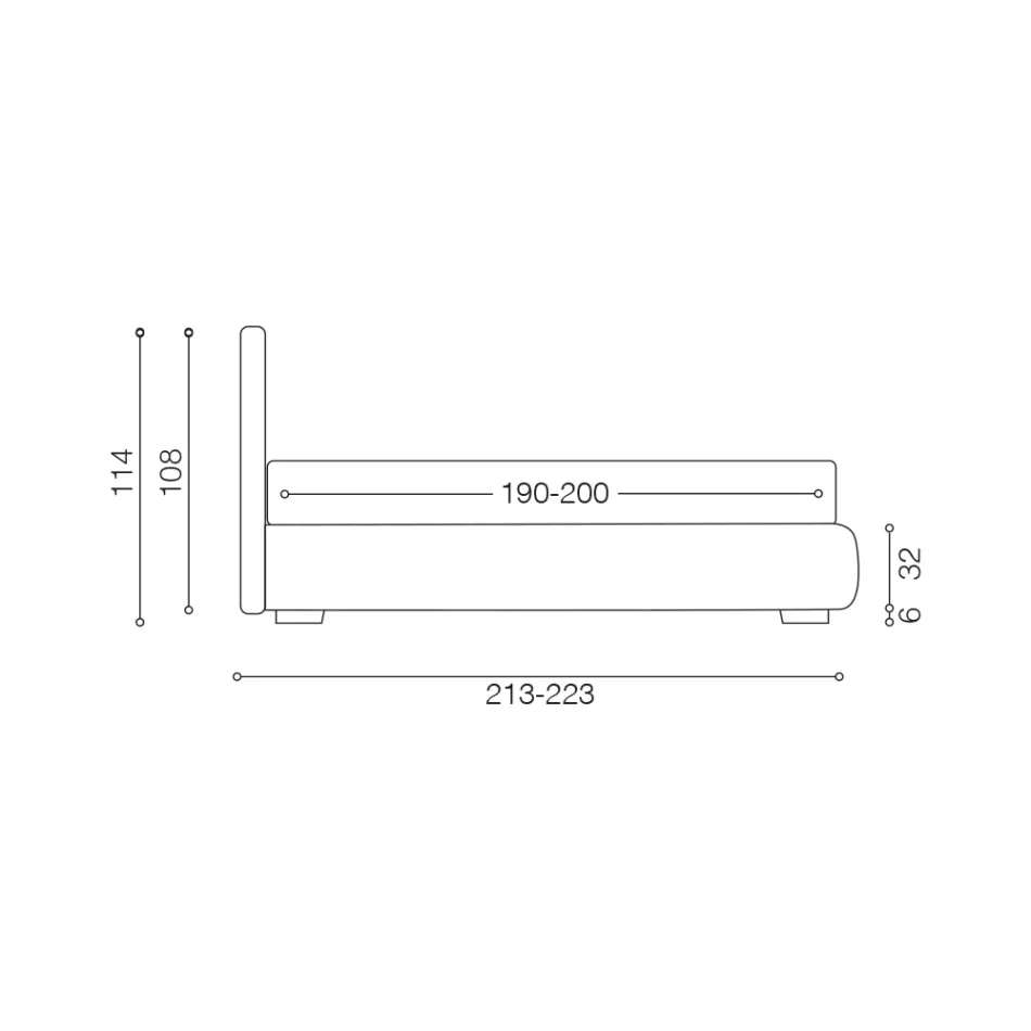 سرير مزدوج حديث مع صندوق جلدي مقاوم للحريق - أنيا Viadurini