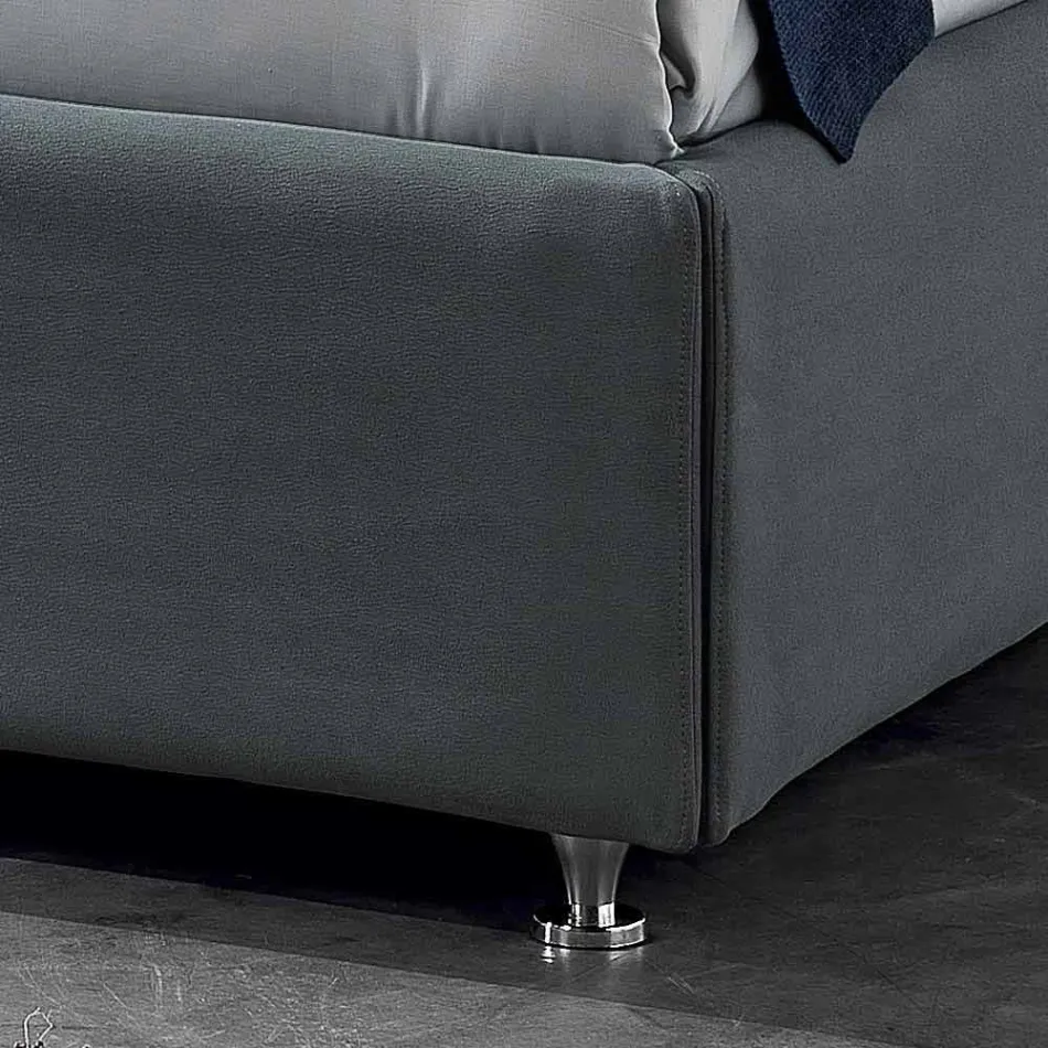 سرير مزدوج مبطن حديث مع صندوق رفع 160 × 190 / 200 سم ميا Viadurini