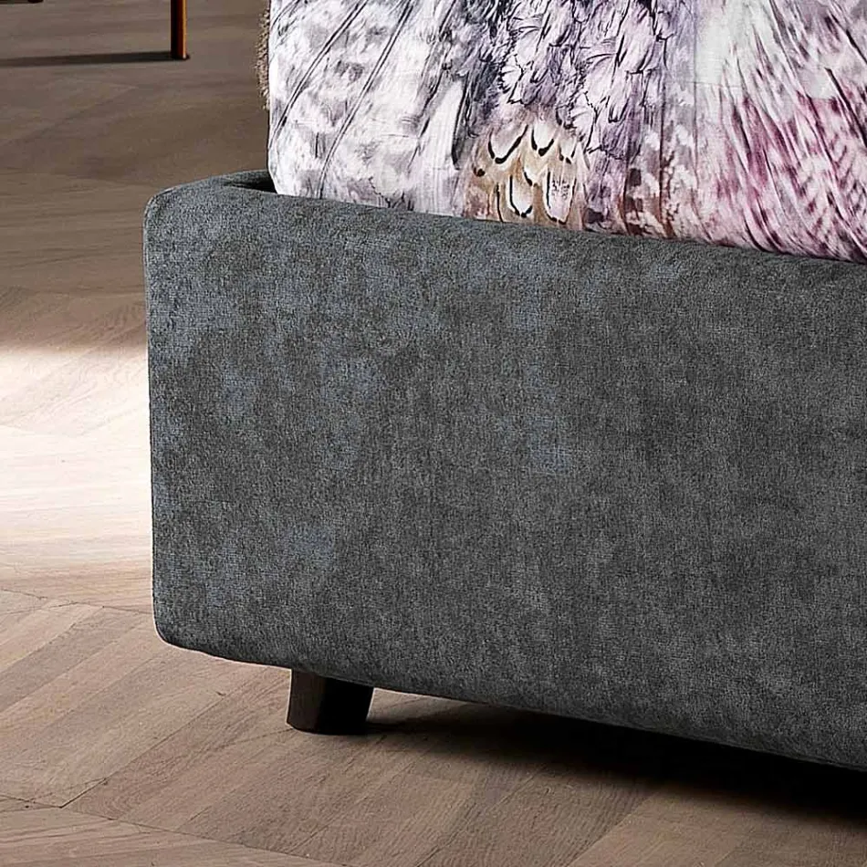 سرير مزدوج حديث مبطن بتصميم مبطن أو ناعم - أفتامو Viadurini