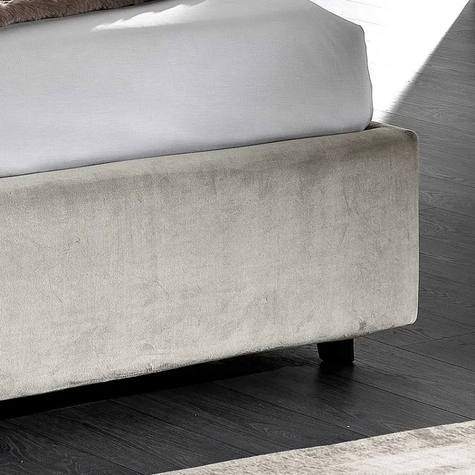 سرير مزدوج حديث مبطن بتصميم مبطن أو ناعم - أفتامو Viadurini