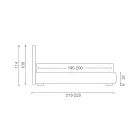 سرير مزدوج حديث من الجلد الصناعي مع مساحة تخزين - أوزانو Viadurini