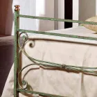 single bed in wrought iron hammered square Leila, made in Italy Viadurini