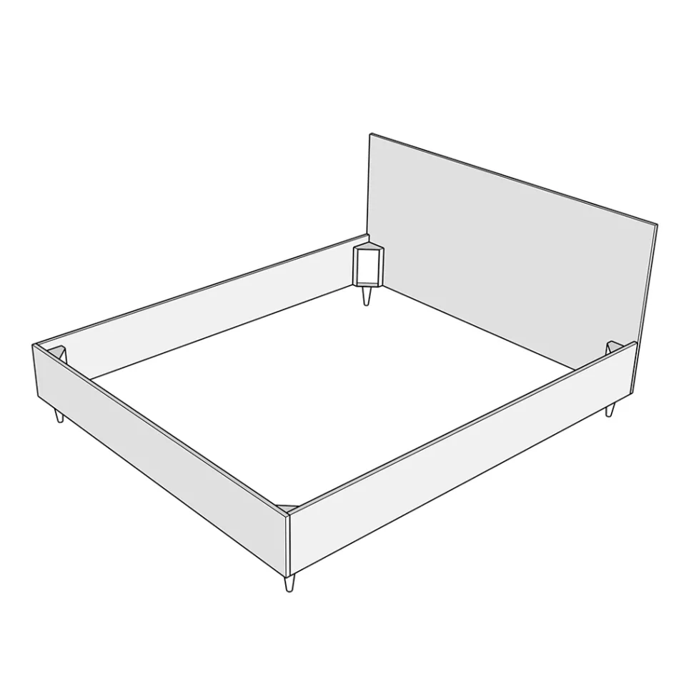 سرير بحجم كوين 120×200 سم مغطى بألياف دقيقة، صنع في إيطاليا - رياضي Viadurini