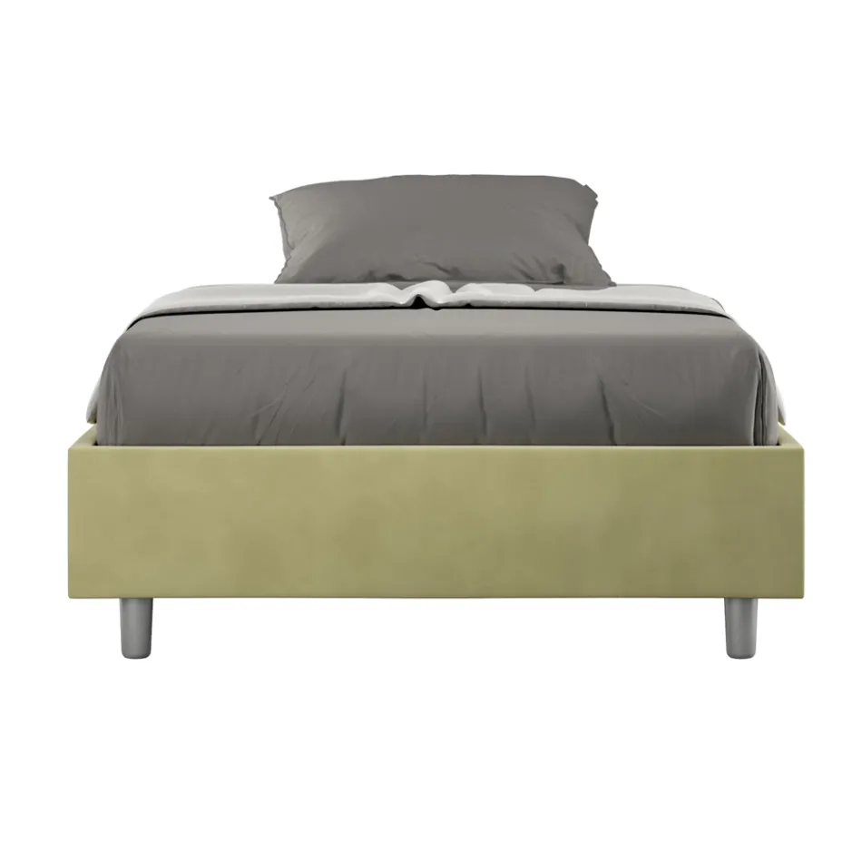 سرير بحجم كوين 120×200 سم مغطى بألياف دقيقة، صنع في إيطاليا - رياضي Viadurini