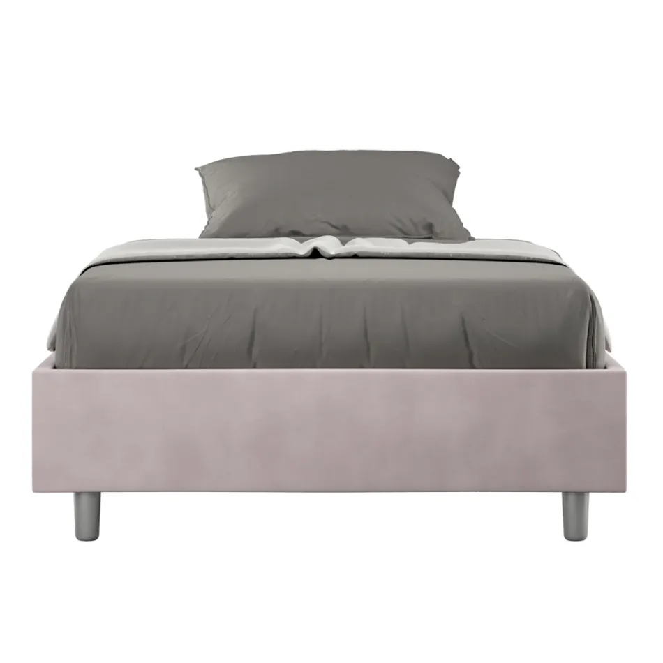 سرير بحجم كوين 140×200 سم مغطى بألياف دقيقة، صنع في إيطاليا - رياضي Viadurini