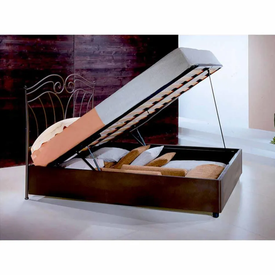 سرير ونصف مربع من الحديد المطاوع نبتون Viadurini