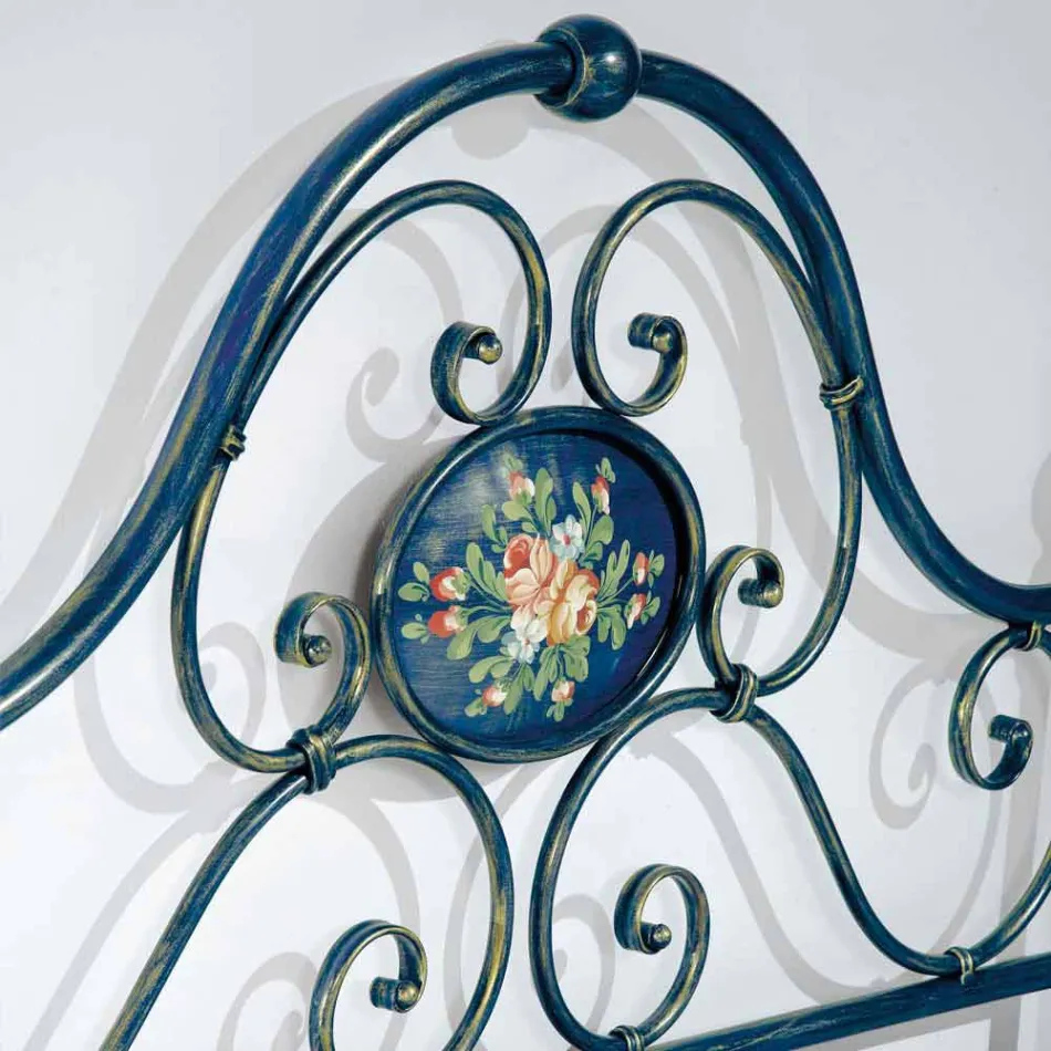 Bed queen size wrought iron crushed Gloria Design Viadurini