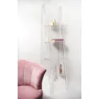 مكتبة حائط بتصميم من زجاج شبكي شفاف، تحتوي على 4 عناصر - تريزا Viadurini