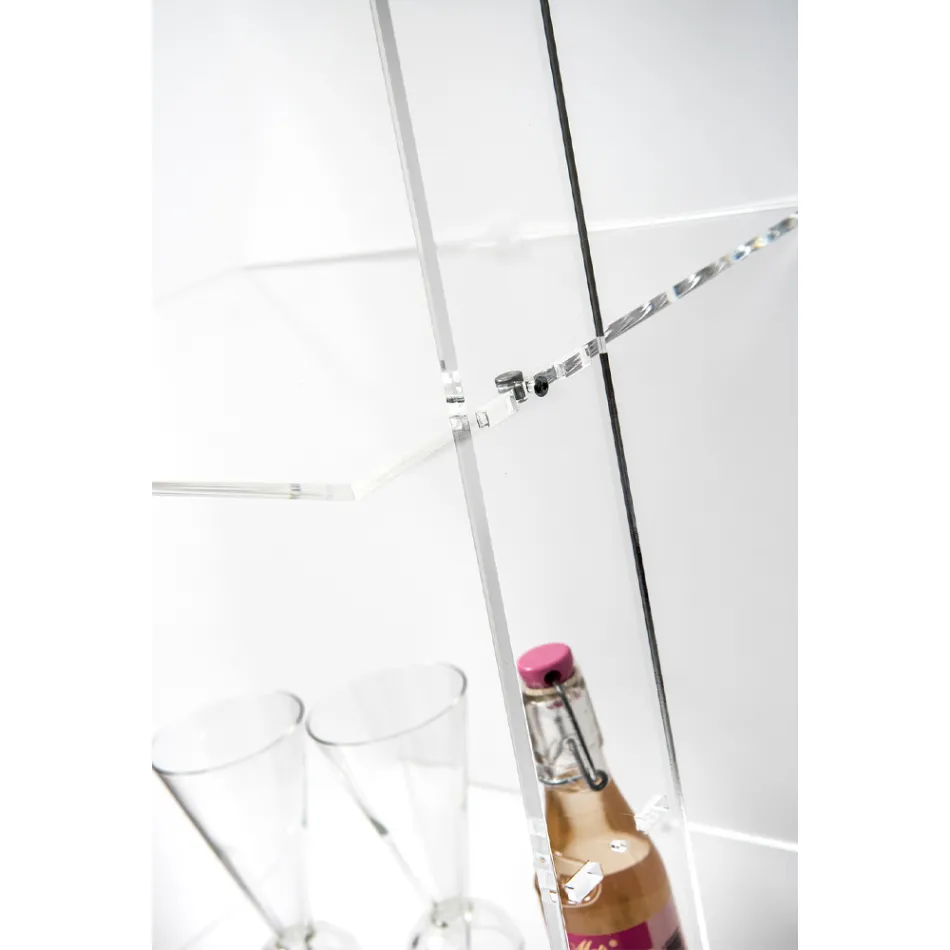 مكتبة حائط بتصميم من زجاج شبكي شفاف، تحتوي على 4 عناصر - تريزا Viadurini