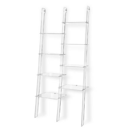 مكتبة حائط بتصميم من زجاج شبكي شفاف، تحتوي على 4 عناصر - تريزا Viadurini