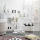 تصميم مكتبة حائطية من زجاج شبكي شفاف، حتى 4 عناصر - تريزا Viadurini