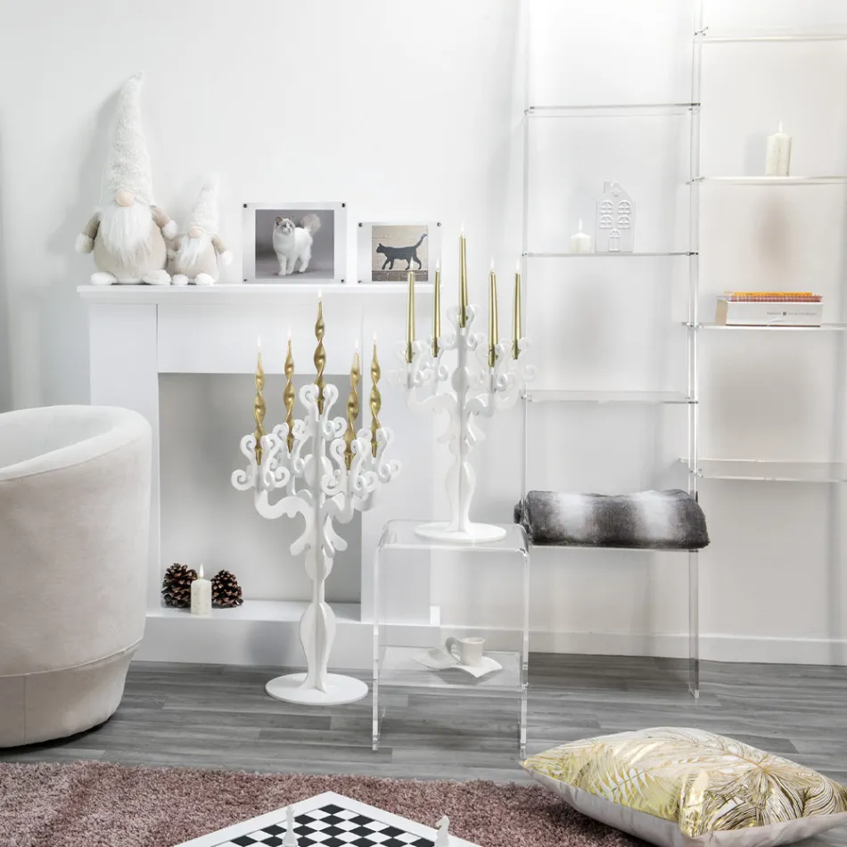 تصميم مكتبة حائطية من زجاج شبكي شفاف، حتى 4 عناصر - تريزا Viadurini