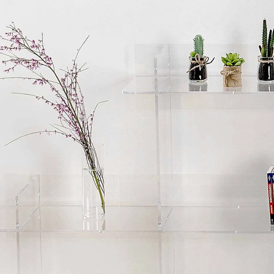 خزانة كتب شفافة Sphere3، طولها 180 × ارتفاعها 180 × عرضها 30 سم، صنعت في إيطاليا Viadurini