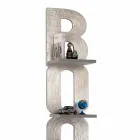 مكتبة حائط بتصميم يدوي في إيطاليا، 3 رفوف نيكلا Viadurini