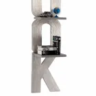 مكتبة حائط بتصميم يدوي في إيطاليا، 3 رفوف نيكلا Viadurini