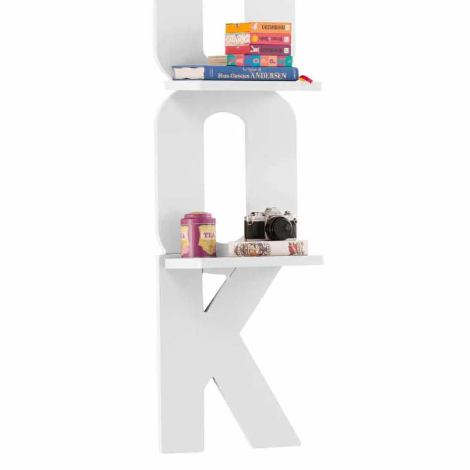 مكتبة حائط بتصميم يدوي في إيطاليا، 3 رفوف نيكلا Viadurini