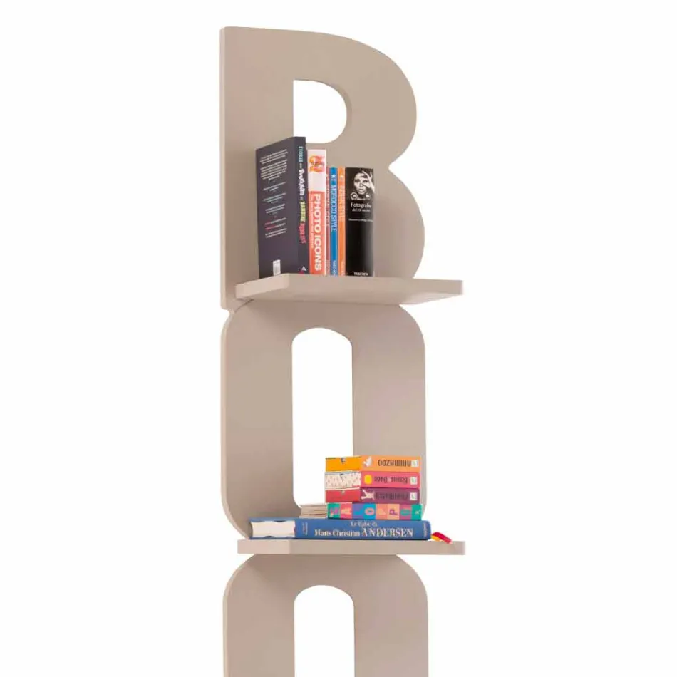 مكتبة حائط بتصميم يدوي في إيطاليا، 3 رفوف نيكلا Viadurini